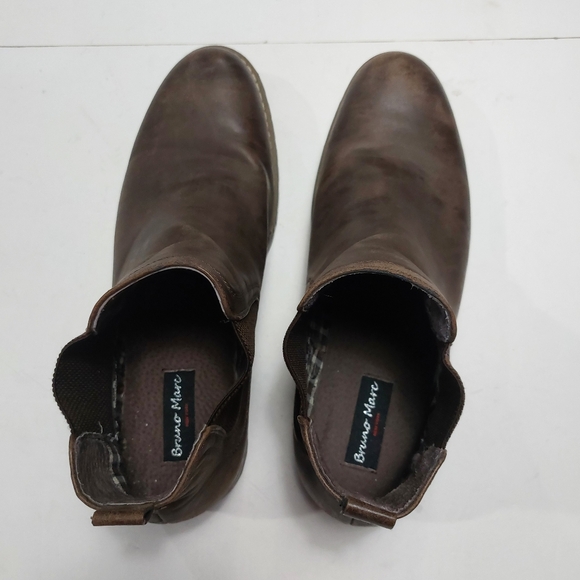 BRUNO MARC Men\'s Brown Leather Chelsea Boots size 12 main image 4